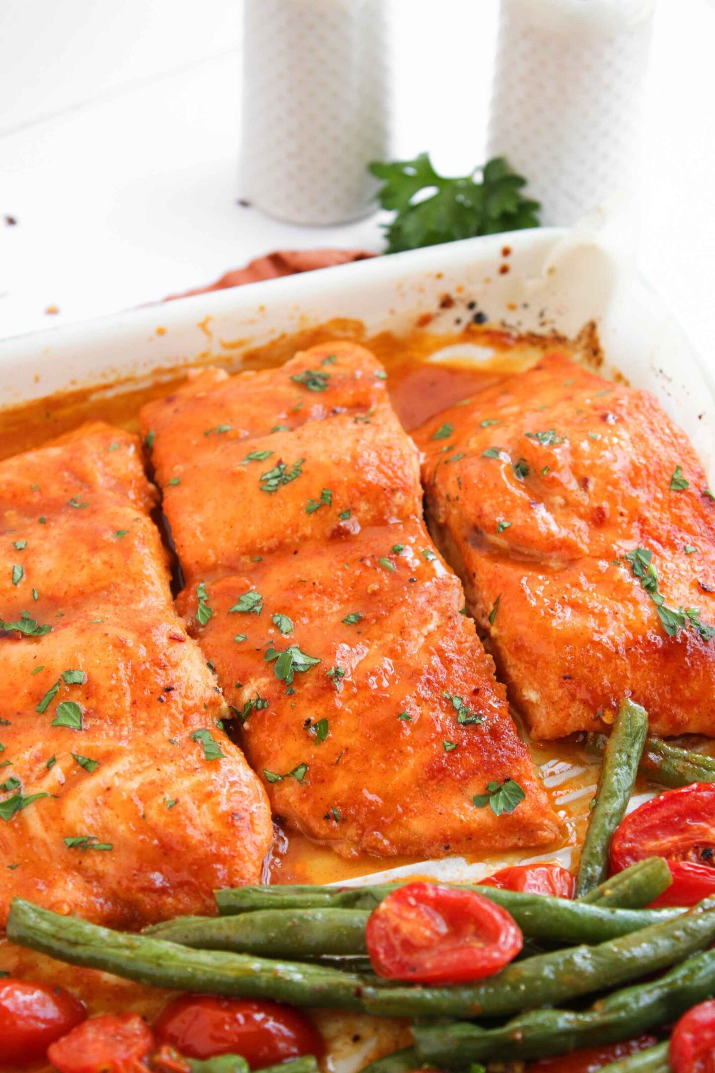 maple sheet pan salmon