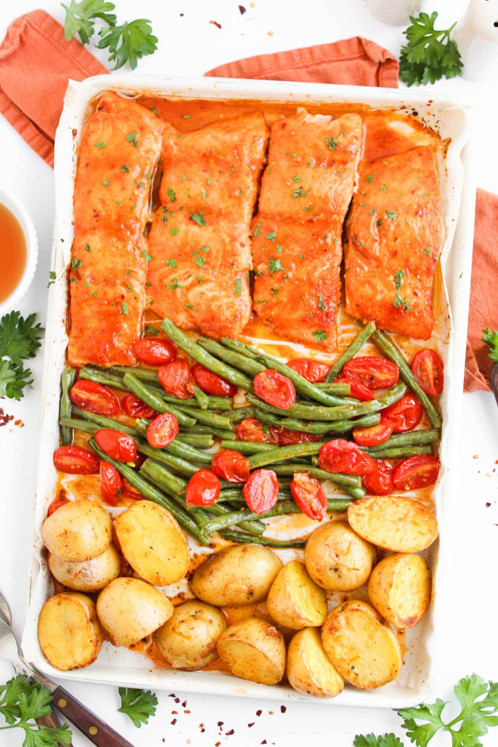 sheet pan maple salmon