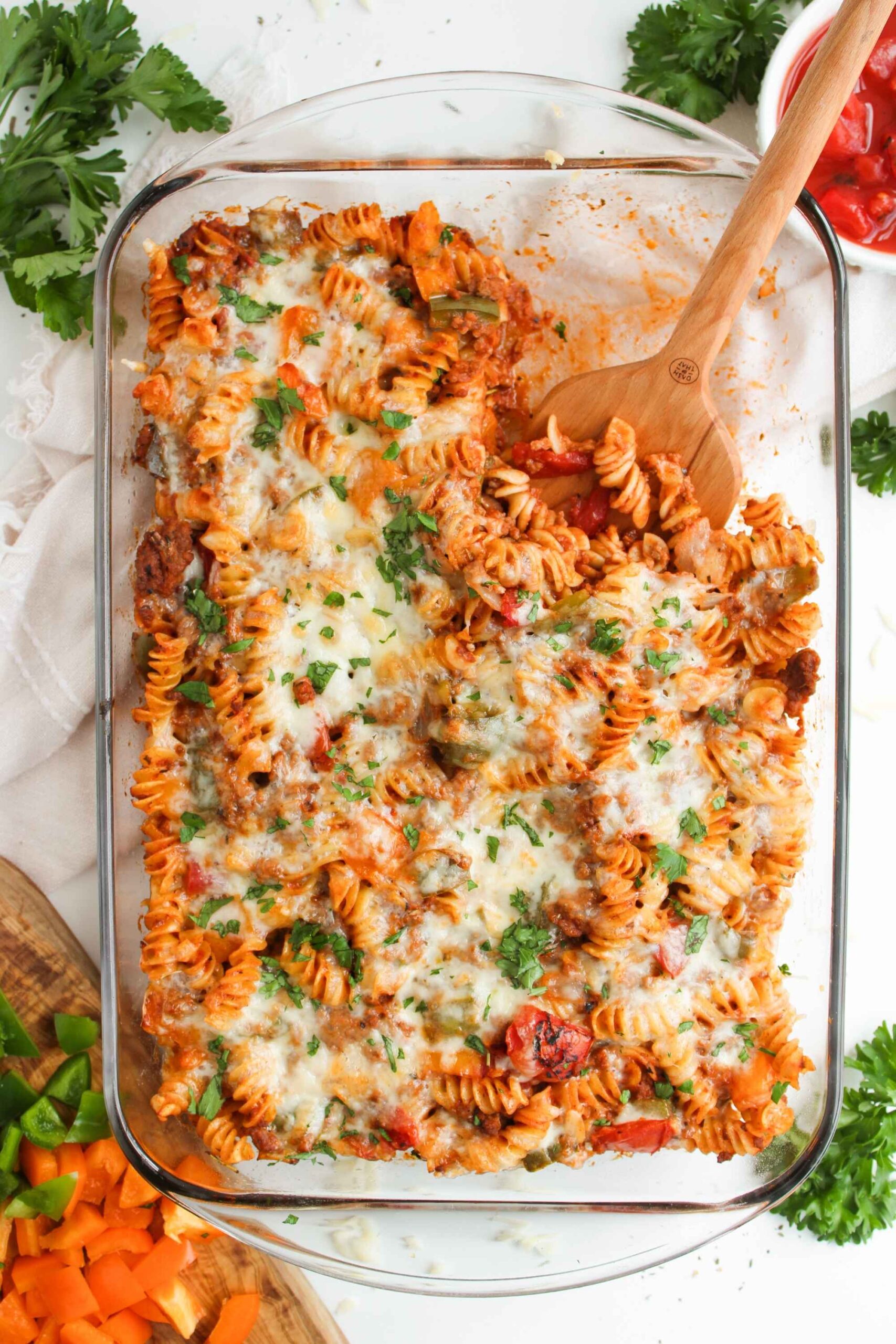 stuffed pepper pasta bake