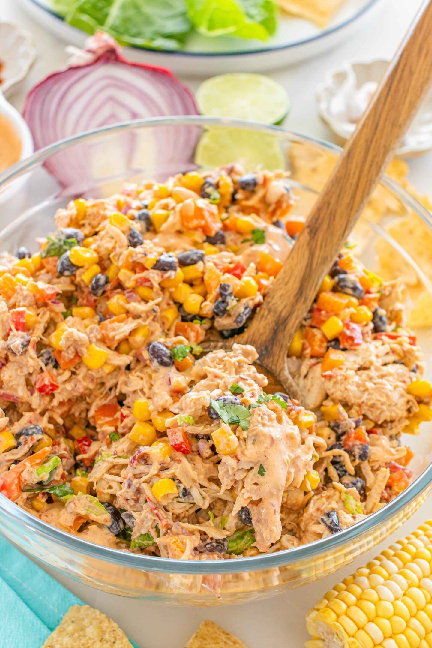 chipotle chicken salad in bowl