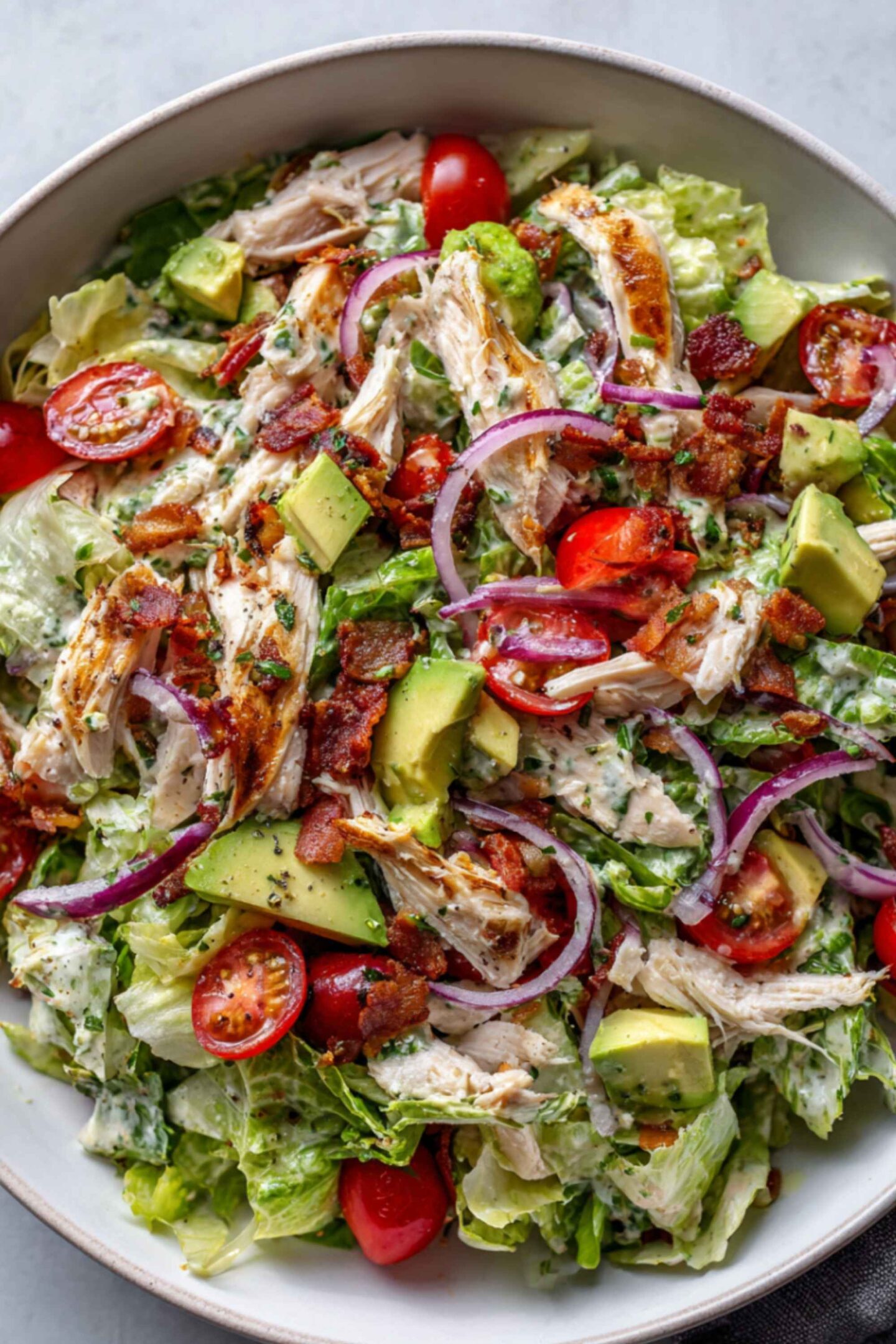 keto chicken bacon avocado salad