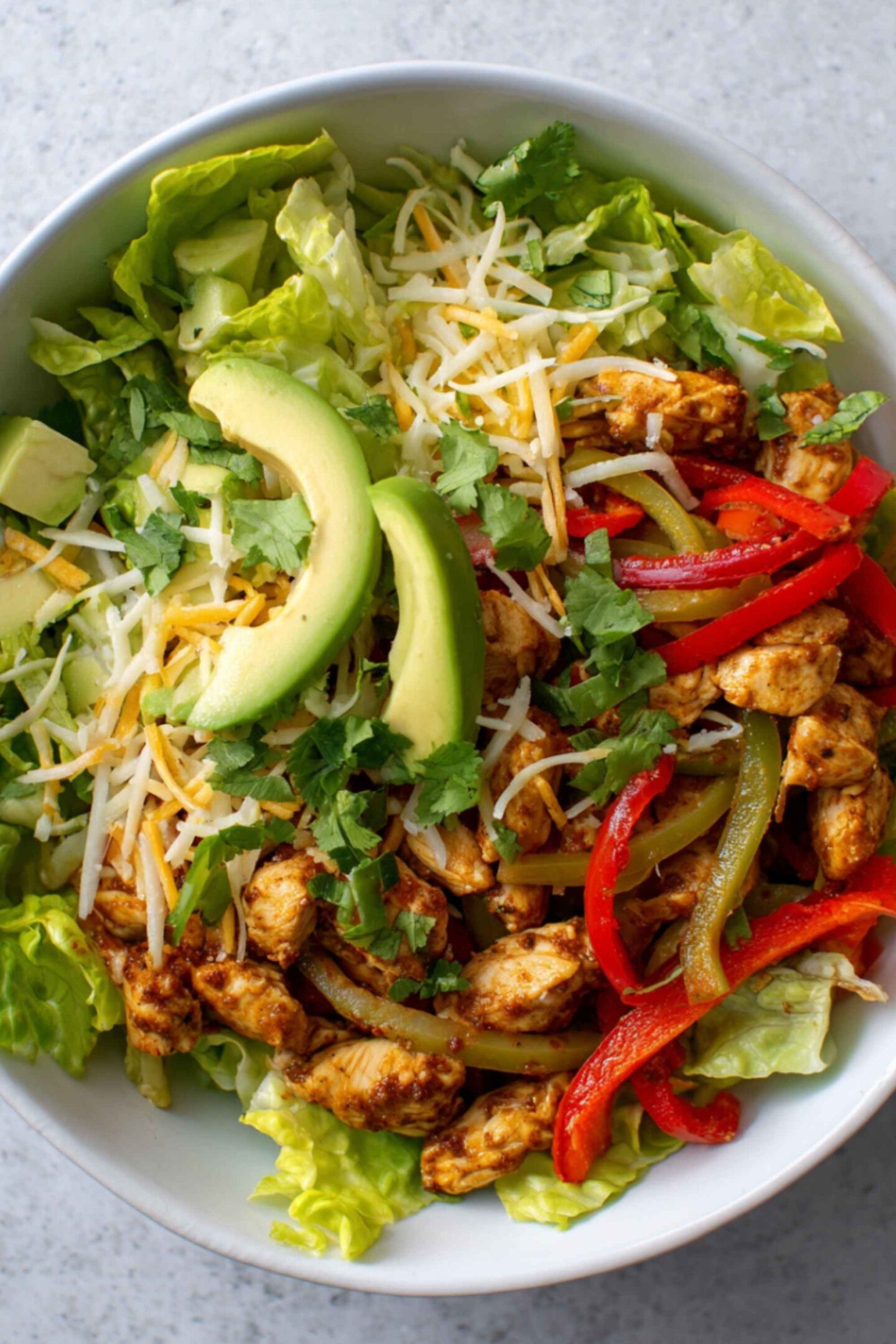 keto chicken fajita salad