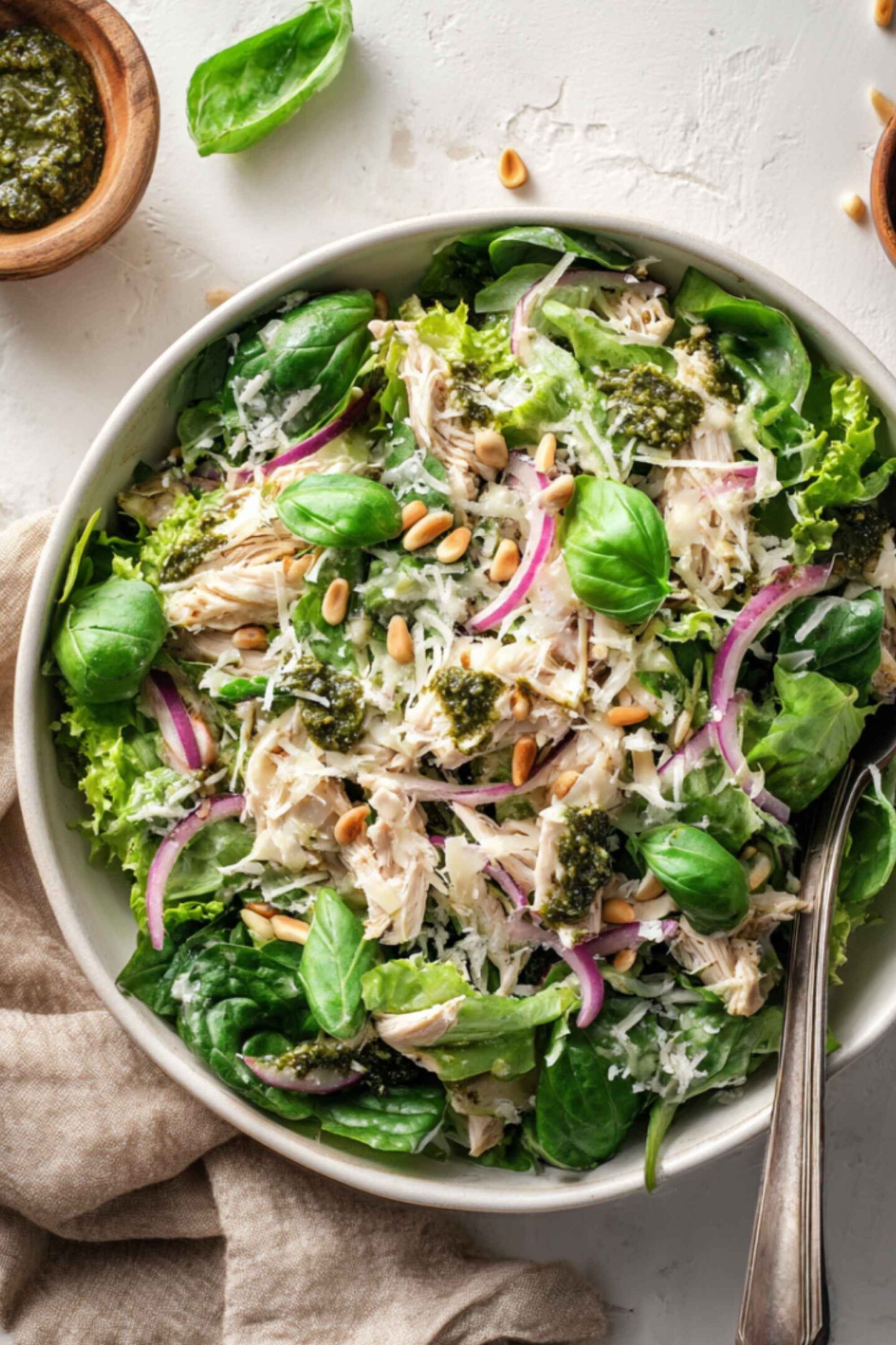 keto chicken pesto salad