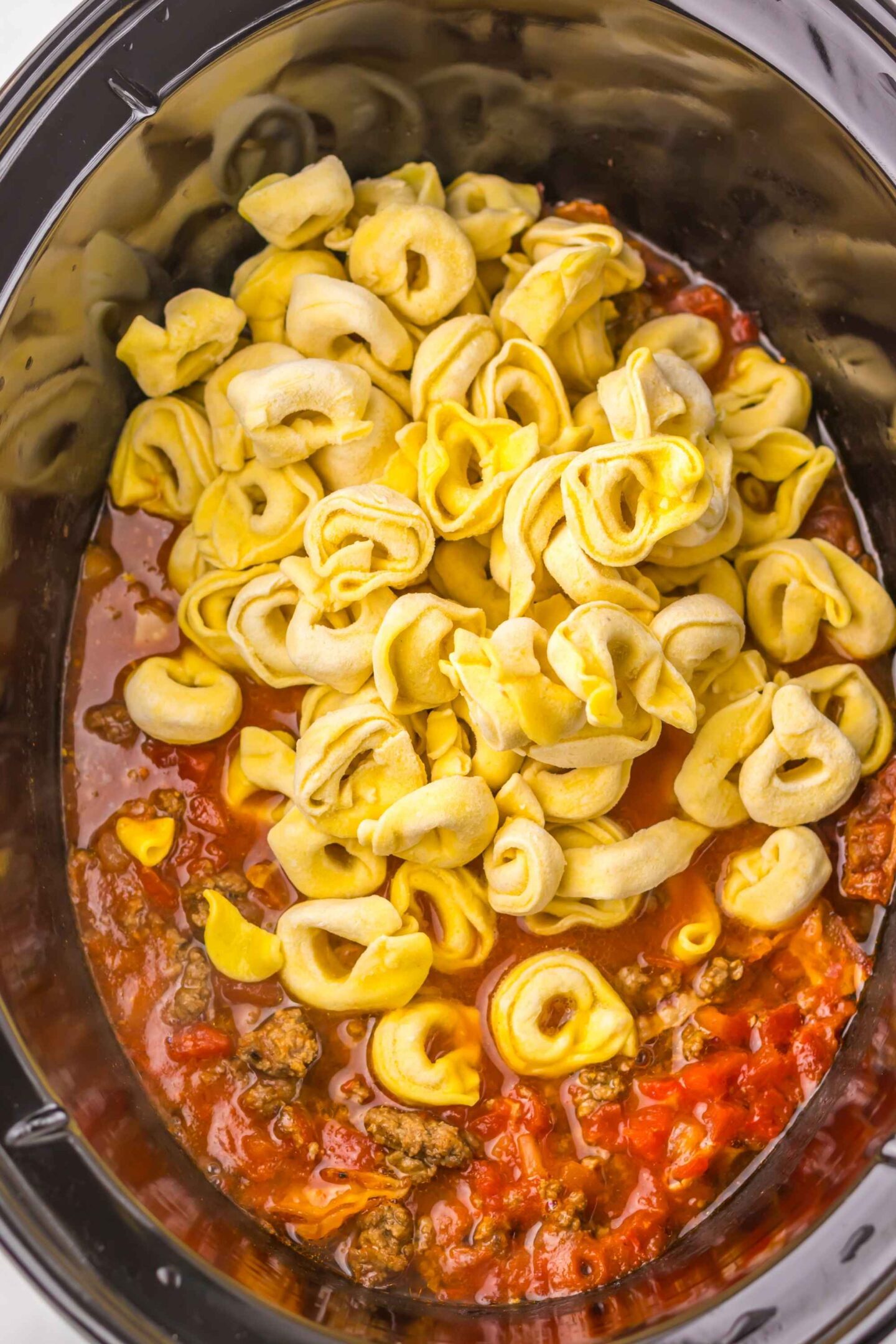 cheeseburger tortellini crockpot base