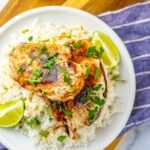 chili chicken over rice