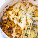 french onion beef noodle skillet