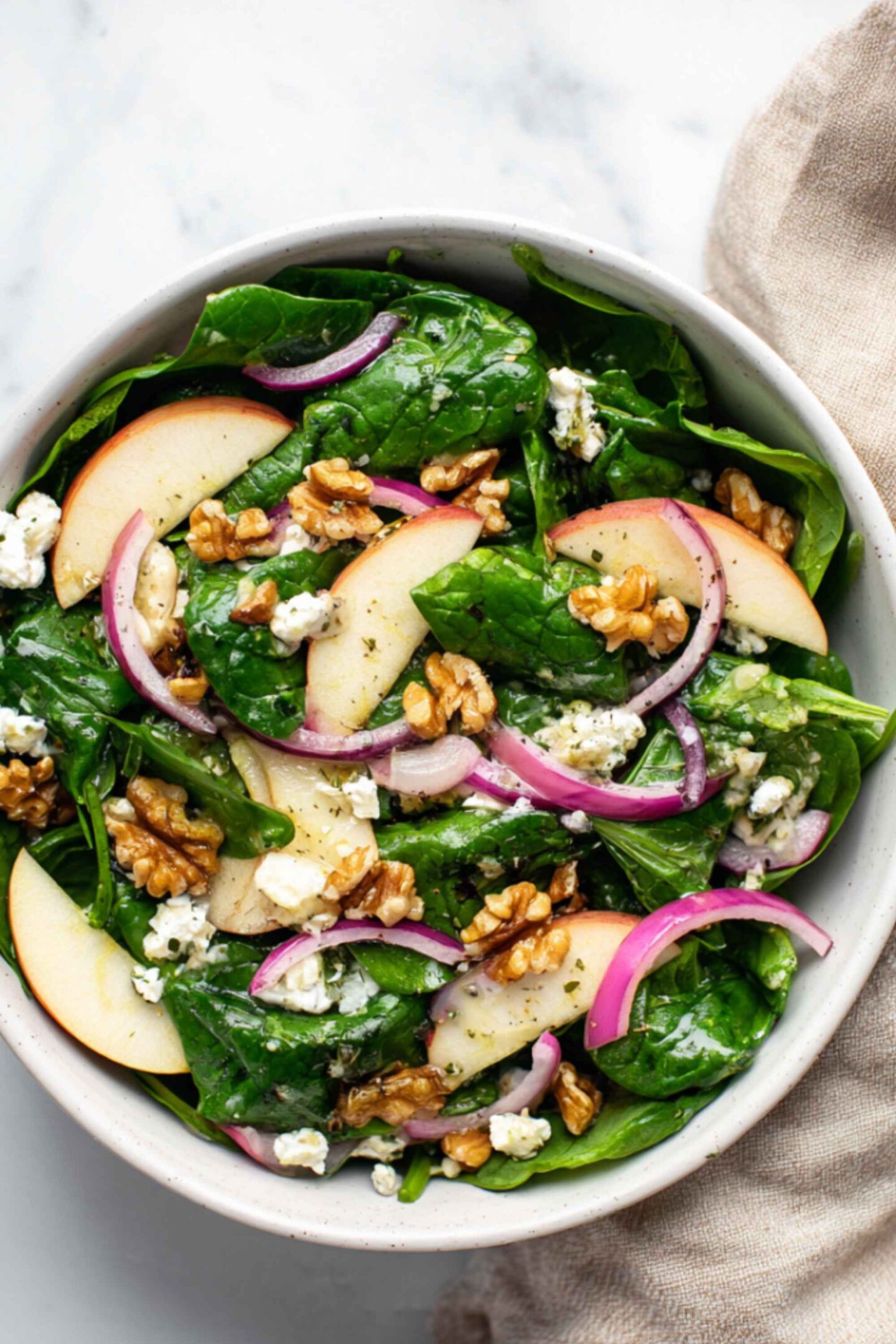 spinach apple walnut salad