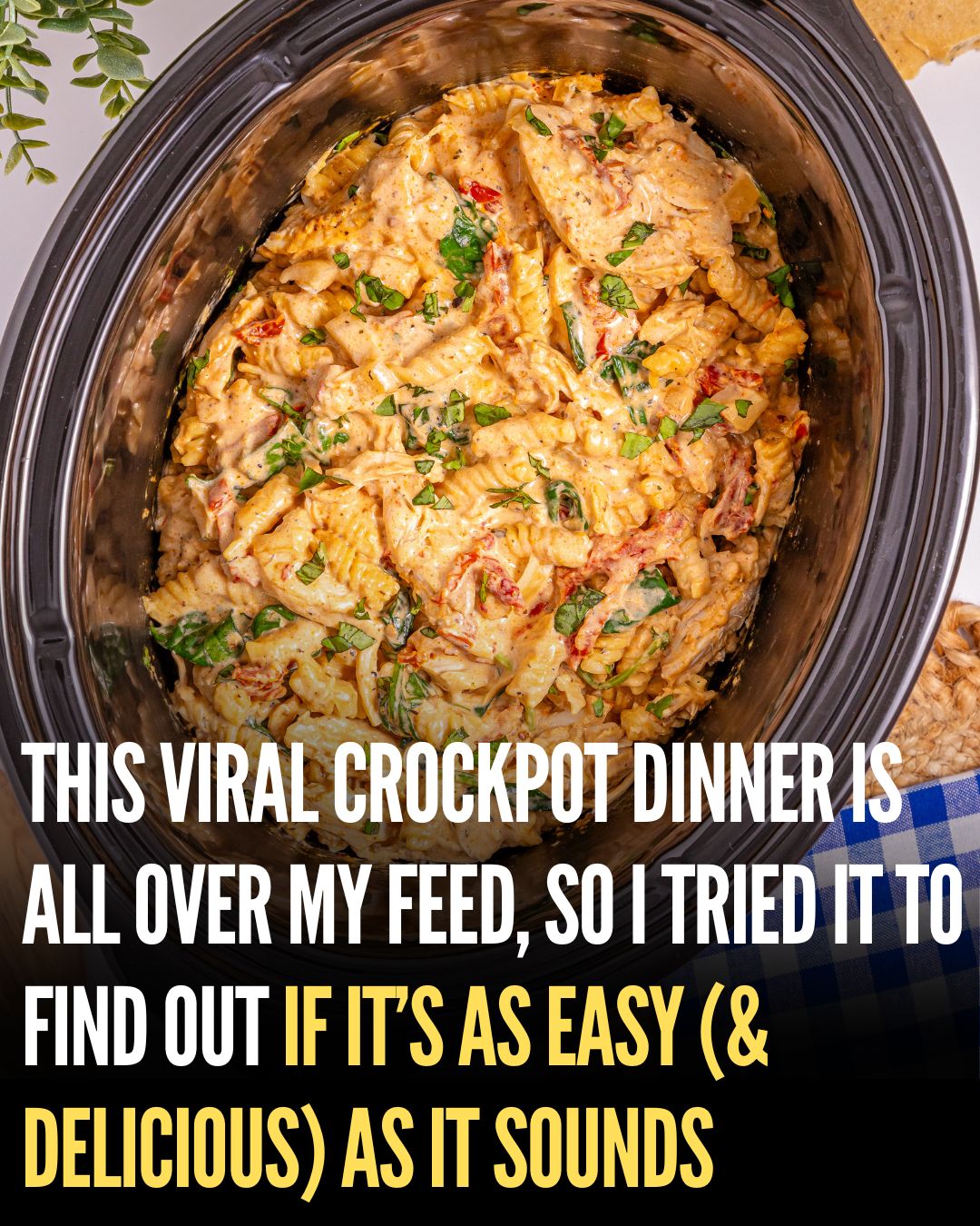 viral crockpot marry me chicken pasta