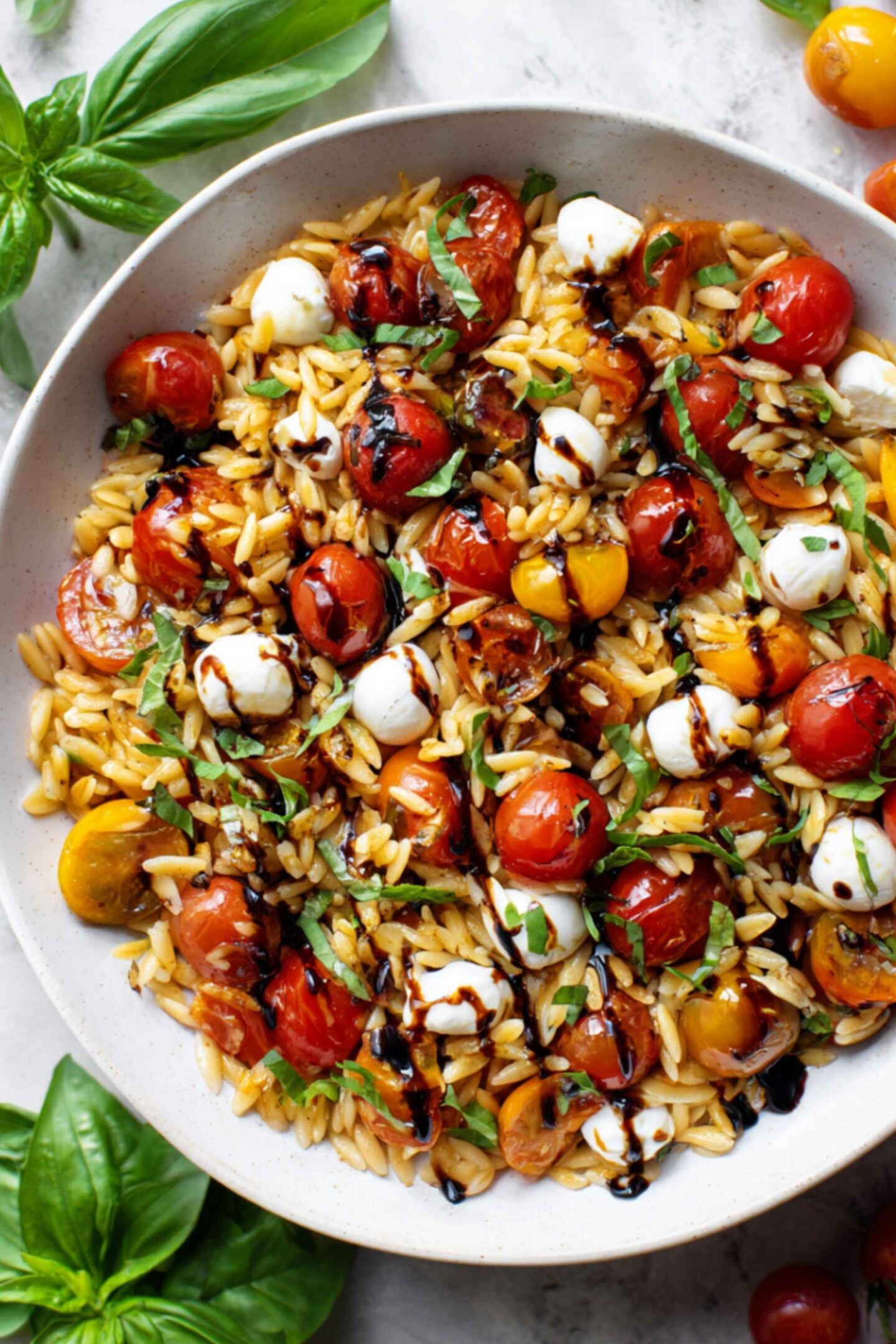 caprese orzo salad