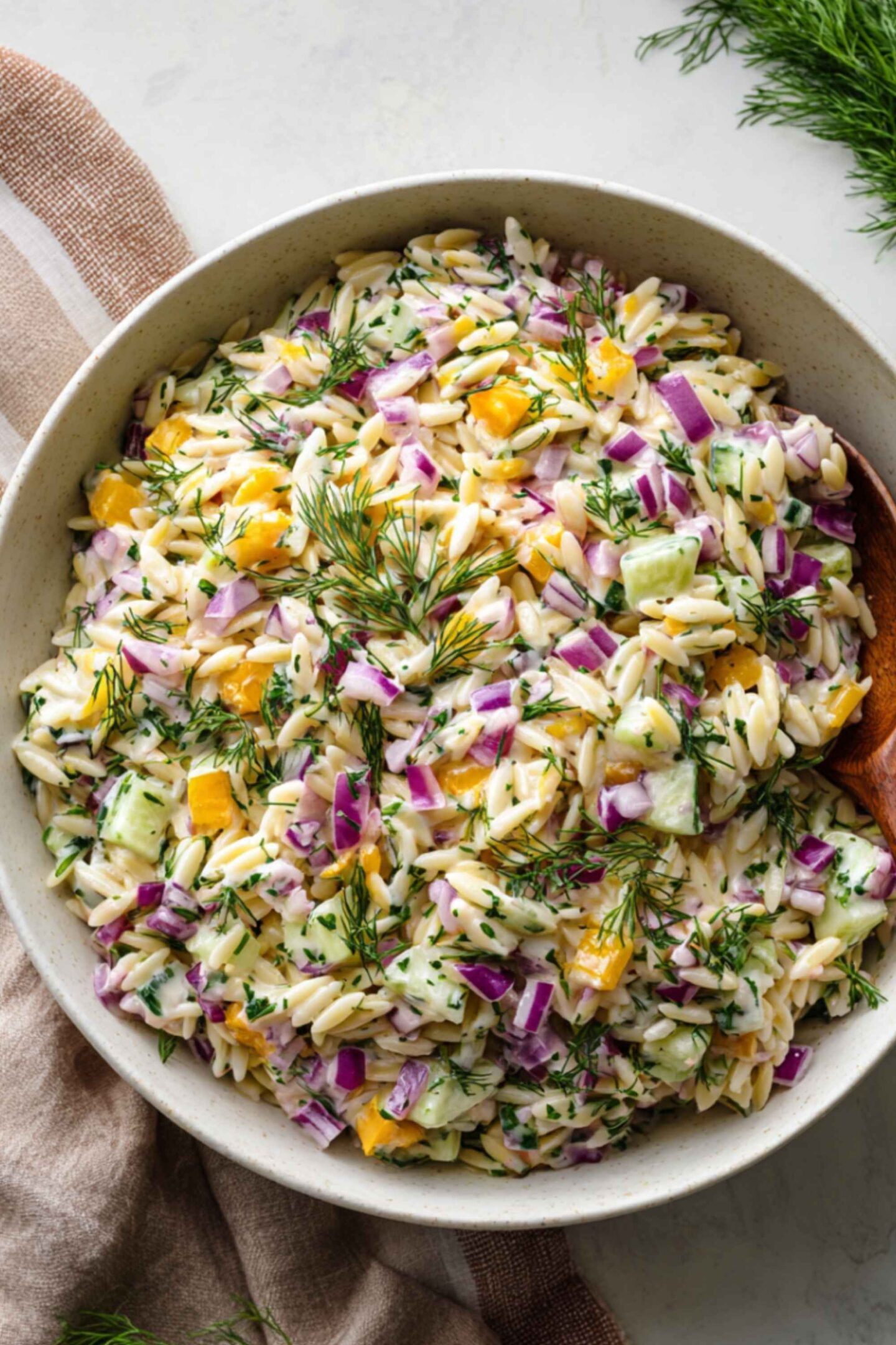 dill pickle orzo salad