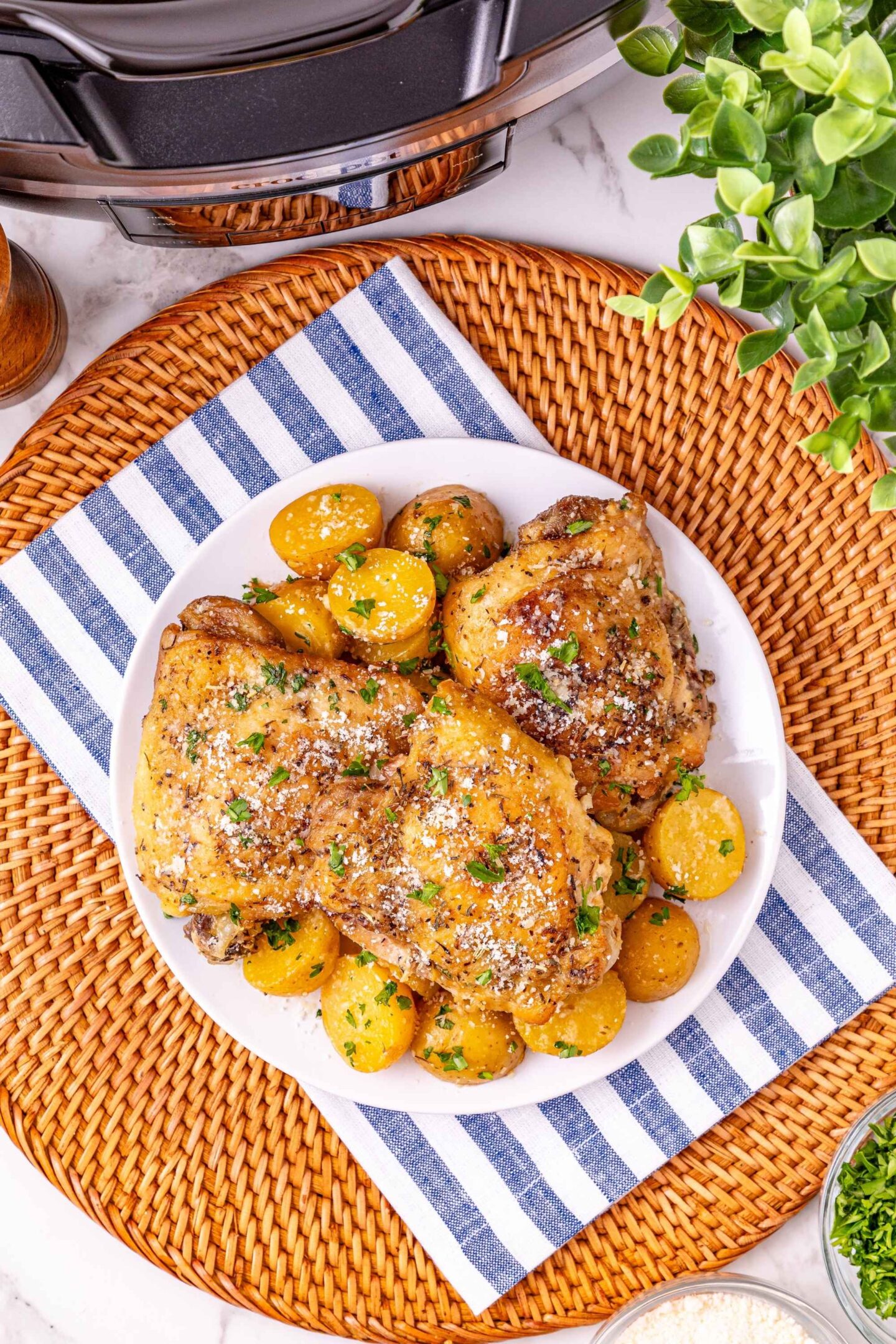 garlic parmesan chicken on plate