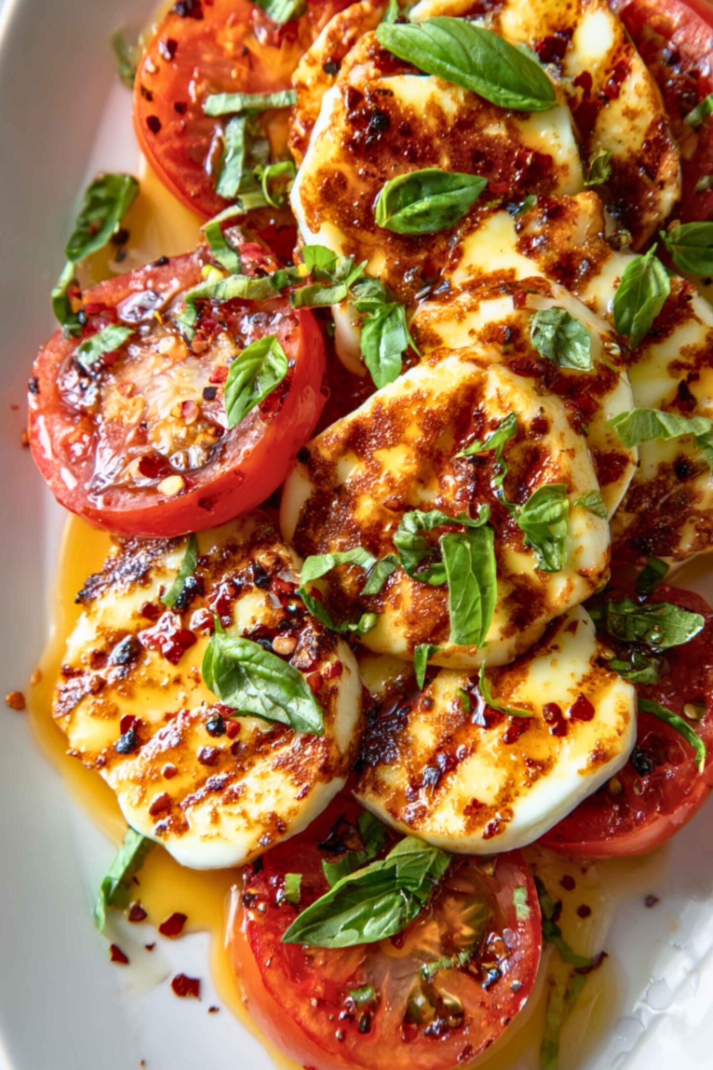 hot honey halloumi tomato platter