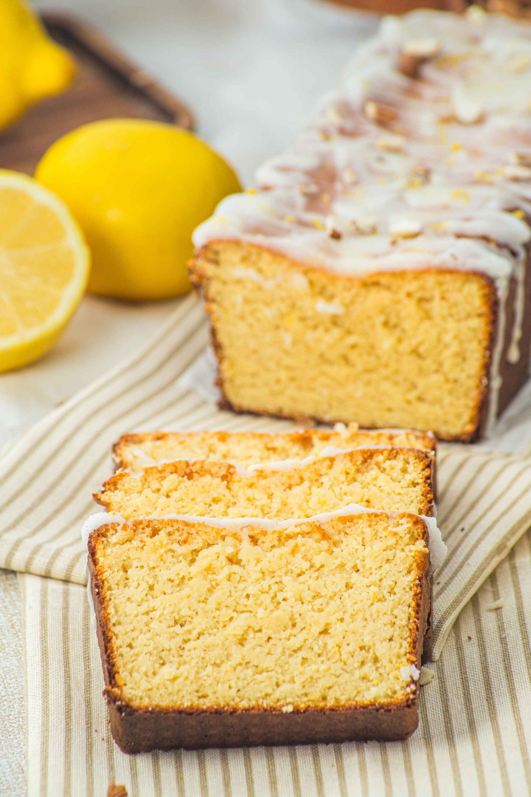sliced keto lemon bread
