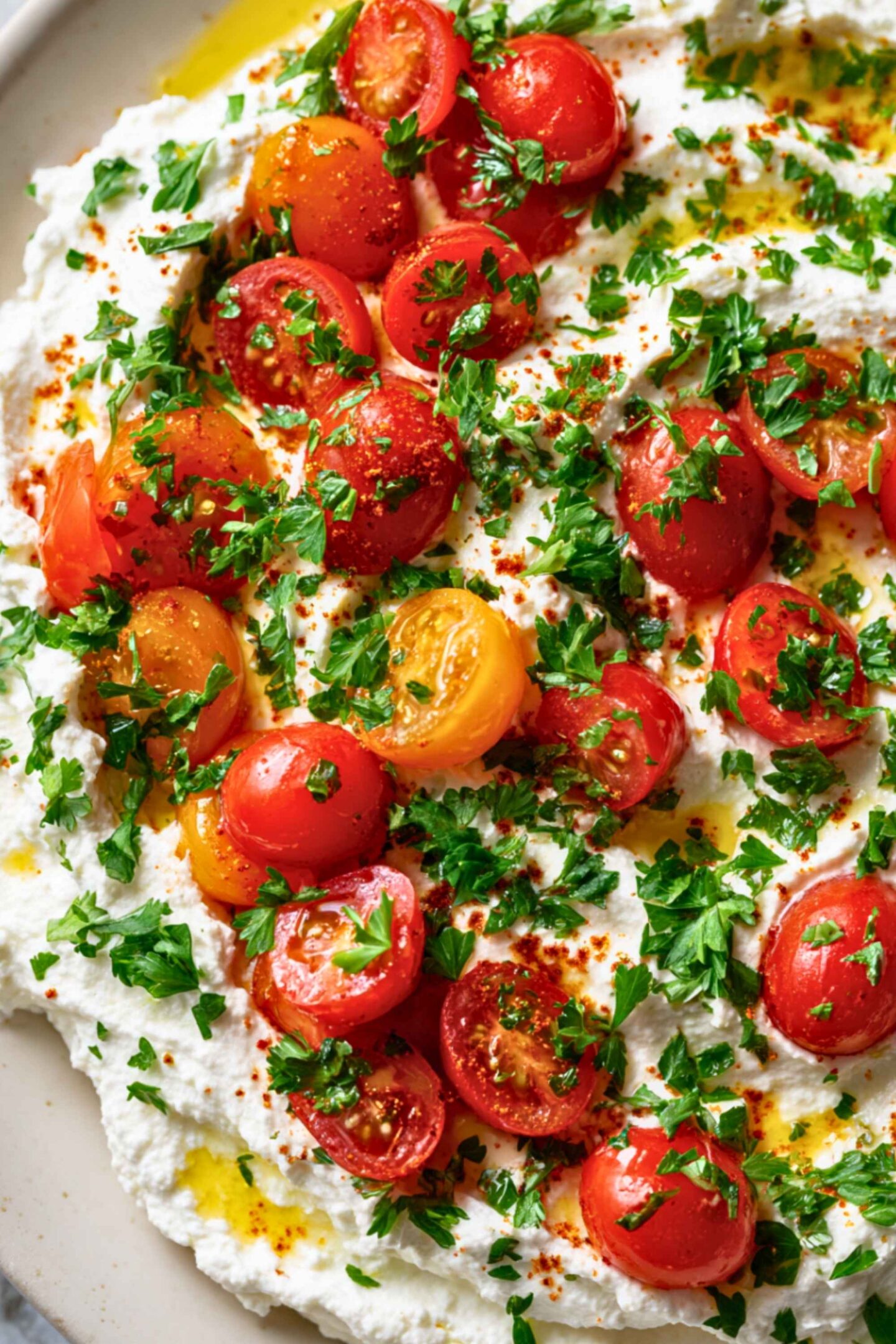 whipped ricotta tomato salad
