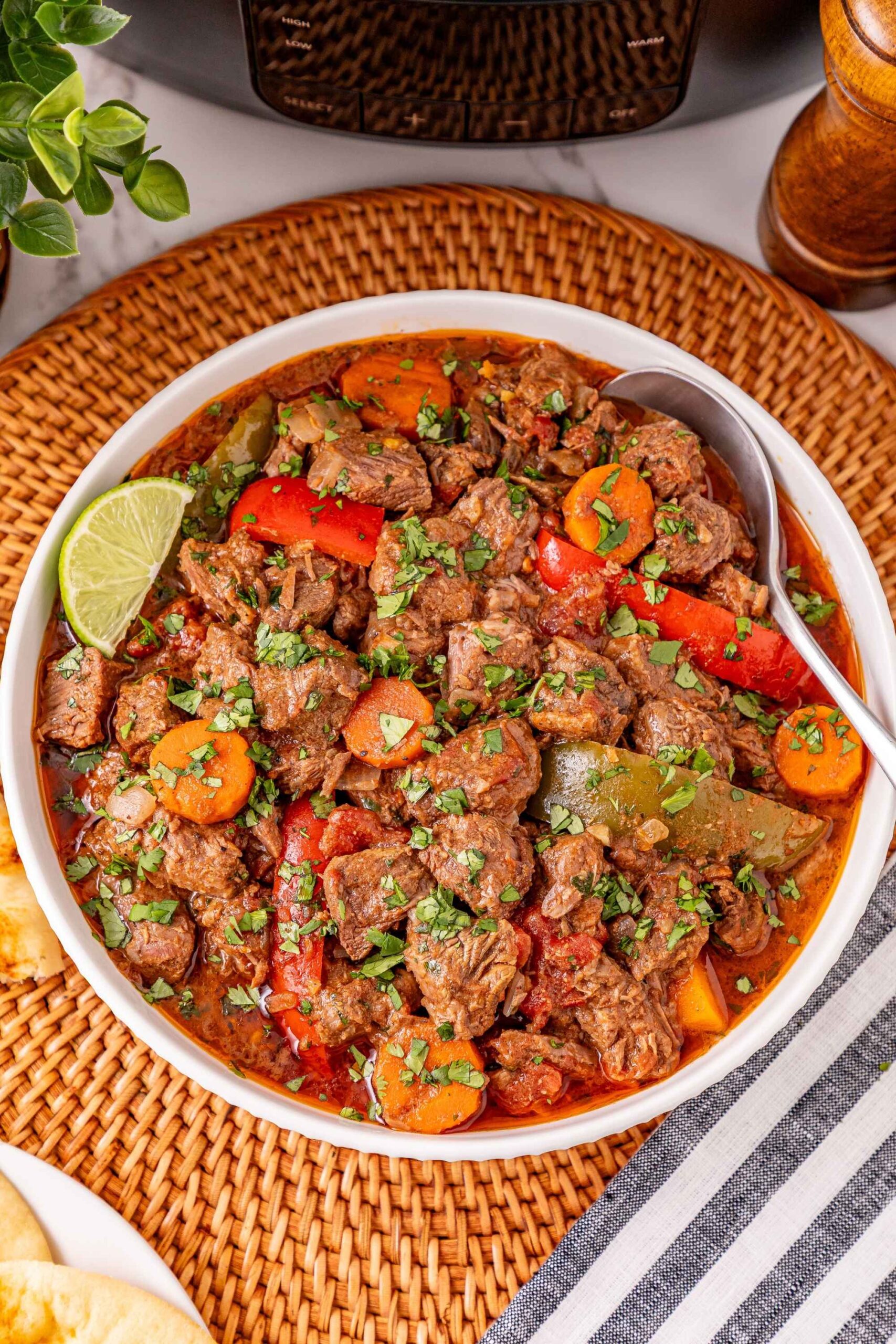 crockpot beef curry bowl